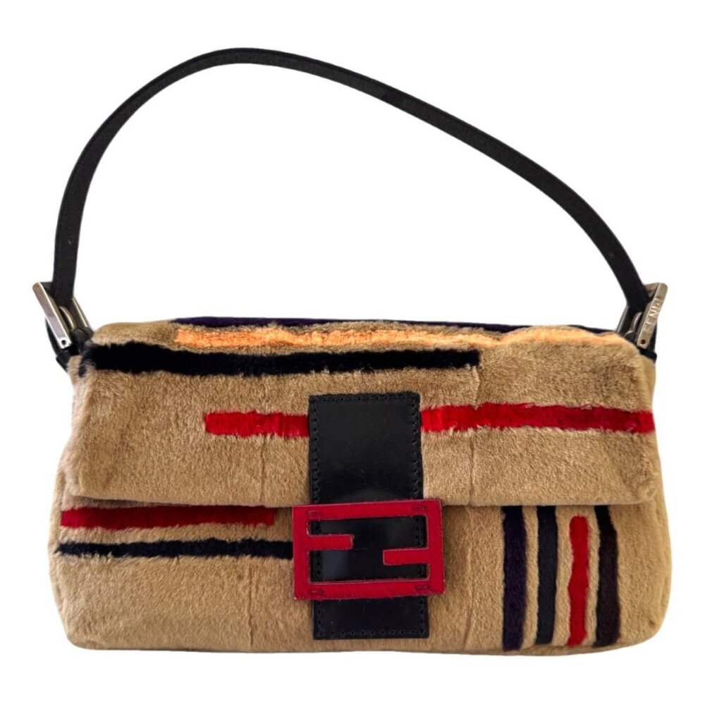multicolour rabbit baguette fendi handbag